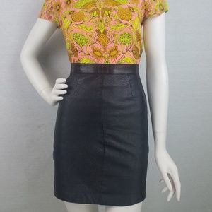 Vintage 1980's or 1990's highwaisted leather skirt